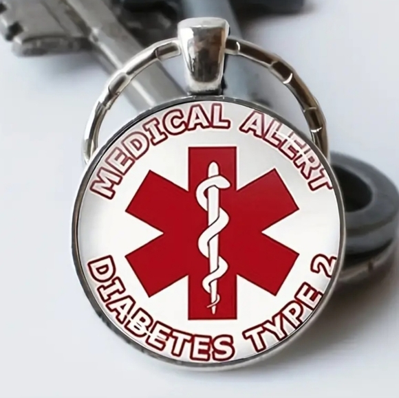 MEDICAL ALERT KEY FOB FOR DIABETICS TYPE 2 NWOT - Picture 4 of 4